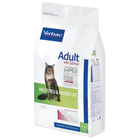 Ξηρά Τροφή Γάτας Virbac Adult Neutered & Entire Cat 7kg με σολομό