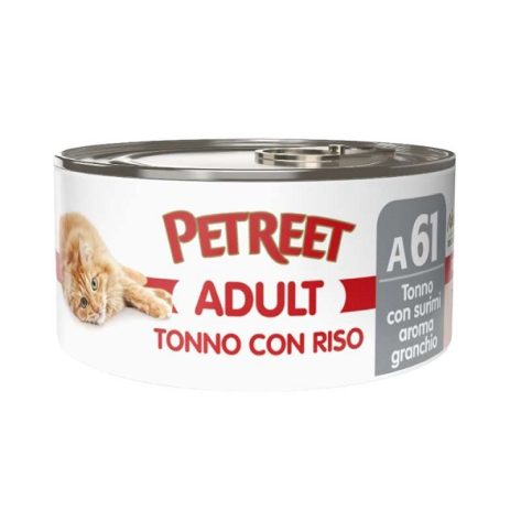 Petreet Adult Cat Tόνος-Ρύζι-Σουρίμι 85gr